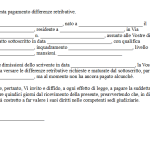 Lettera richiesta differenze retributive