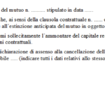 Fac Simile Richiesta Estinzione Anticipata del Mutuo