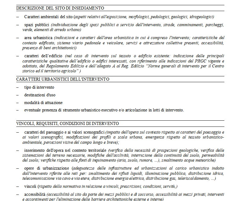 Fac simile relazione tecnica illustrativa