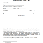 Dichiarazione Sostitutiva di Certificazione