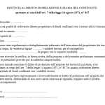 Fac Simile Rinuncia Diritto di Prelazione Terreno Agricolo