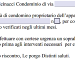 Segnalazione di caduta calcinacci