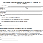 Fac Simile Dichiarazione di Accettazione e Presa Visione