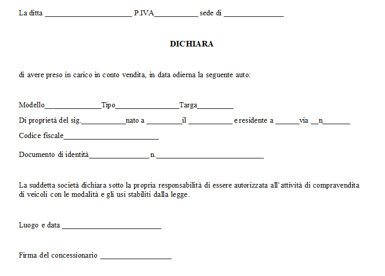 Presa in Carico Auto