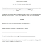 Fac Simile Dichiarazione di Veridicità